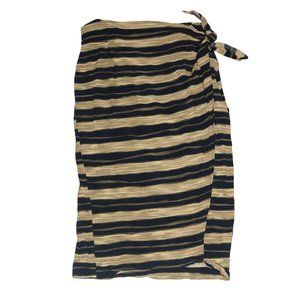 Horizontal Striped Wrap Skirt